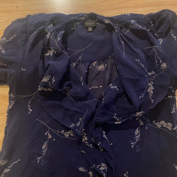 BABATON Women's Silk Short Sleeve Floral Blouse Shirt XXXS - Picture 4 of 5